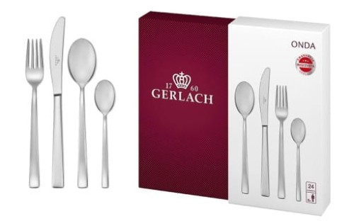 Sztućce Gerlach ONDA NK 30 - 24 szt. dla 6 osób (POŁYSK) w pudełku PROMOCJA- ORYGINAŁ!