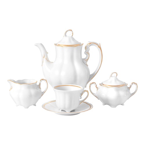 Ćmielów Bolero Pas Złota- zestaw do KAWY dla 12 osób 39el. -PROMOCJA!!!