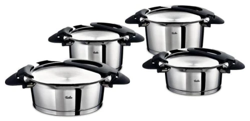 Garnki Fissler Intensa - zestaw 4 garnków z pokrywkami / 10 lat gwarancji