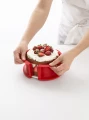Lekue - Tortownica DUO z talerzem, czerwona 15 cm