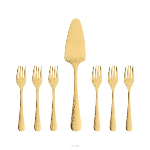 Sztućce Villa Italia Antique Gold - zestaw do ciasta 